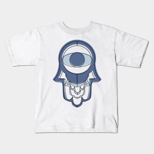 Blue Graffiti Hamsa for Protection and Good Luck Kids T-Shirt